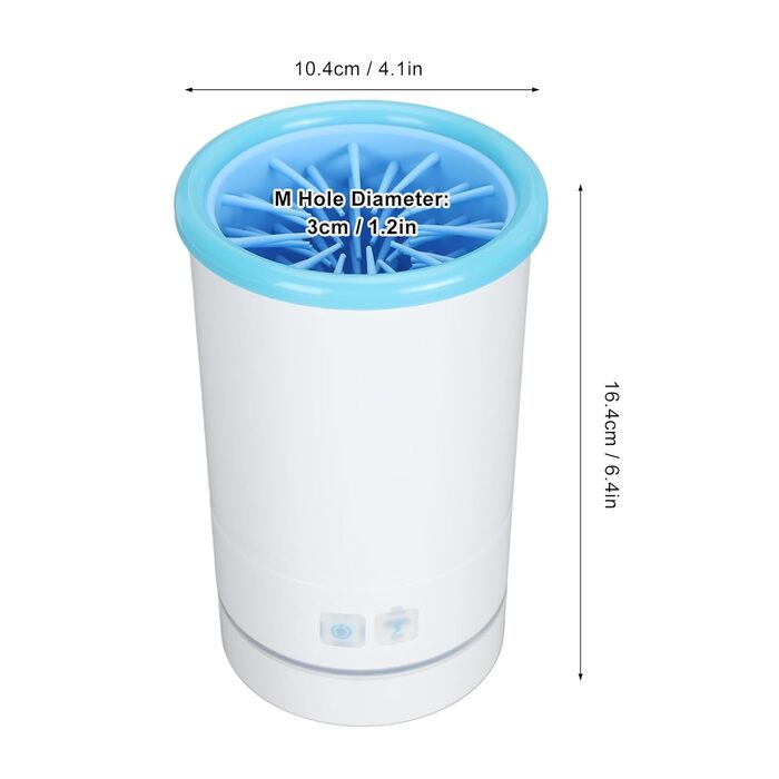 Автоматичний очисник лап для собак, м'які щетинки, електричний, USB, перезаряджається, портативний, для собак та котів, білий/блакитний