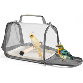 Транспортний ящик для птахів Gxdamxz з піддоном та дерев'яною перегородкою, клітка для хвилястих папужок/інших птахів/дрібних тварин, 27x20x20 см