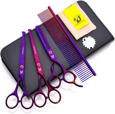 Набір професійних ножиць для грумінгу домашніх тварин 4,5-6,5 дюймів, з нержавіючої сталі, безпечні закруглені кінчики, для салону та дому