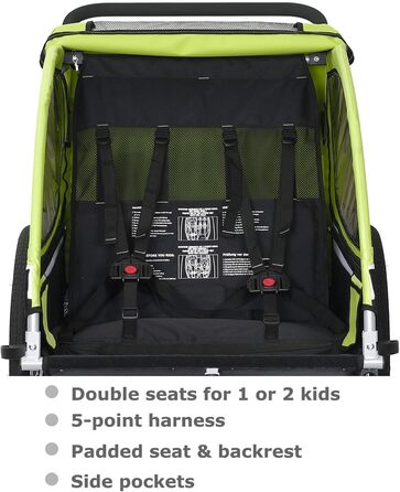 Дитячий причіп Tiggo 2-в-1 для велосипеда, Jogger, 50402 (Зелений)