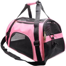 Переноска для котів та собак, м'яка, портативна, складана, схвалена авіакомпаніями (Mittel-Hellrosa)