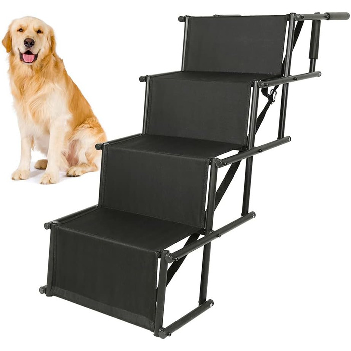Зручна рампа для собак у машину, підходить для великих та маленьких собак. Складана, витримує до 60 кг (чорна)