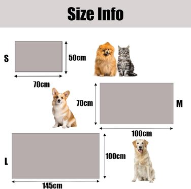 Водонепроникний коврик для собак 100x120 см - Великий м'який коврик для собак, зворотний коврик для тварин, стійкий до подряпин та прання, захист для дивану, ліжка та автомобіля, сірий (100x145 см)