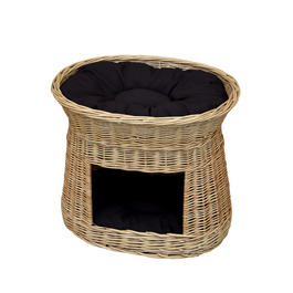 Лежанка для собак Wiklinowe Cuda, бежева, плетена з лози, овальна, 52x37 см