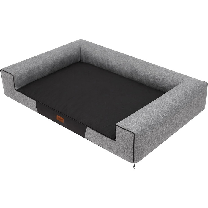 Лежанка для собак, велика (XXL), 118 x 78 см, сіра, з екологічного льону