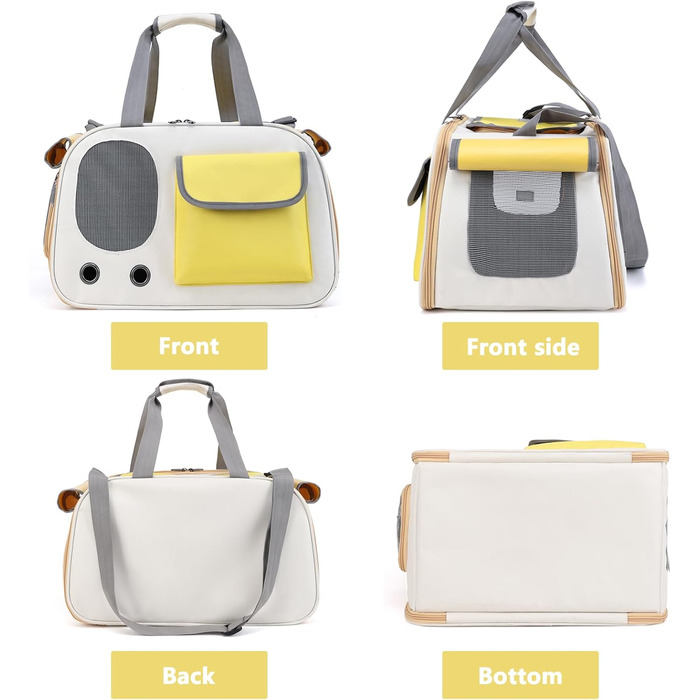 Транспортна переноска для котів та собак, складна, легка та міцна, сертифікована для авіаперевезень, з дихаючою сіткою та надійними застібками, ідеальна для подорожей (зелена)