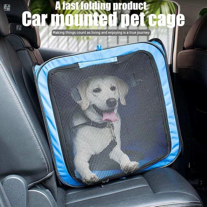 Переносний складаний лежак-іграшка для котів та собак, блакитний: клітка-переноска, лежанка для собак та котів, переноска для подорожей