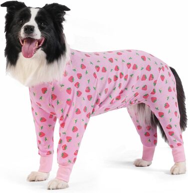 Захисний боді для собак після операції: для сук та кобелів, дихаючий, з захистом рани, альтернатива E-Collar, розмір XXL, колір полуниця