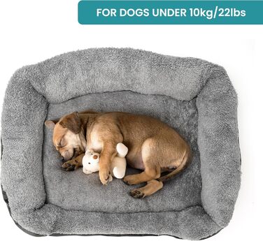 М'яке ліжко для собак та котів BELLE VOUS чорного кольору з антиковзною основою - водонепроникна піна з ефектом пам'яті для середніх та маленьких собак/котів, придатне для прання в пральній машині