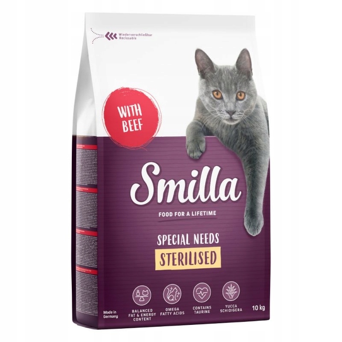 Сухий корм для стерилізованих котів Smilla Sterilised з яловичиною, 10 кг