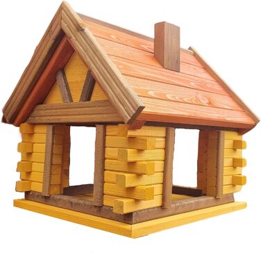 Дерев'яний будиночок для птахів з підвісом, сосна, 35x32x37 см, для саду та балкона, захищений від погодних умов, декор