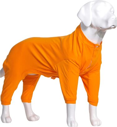 Комбінезон для собак Lovelonglong з чистої бавовни, 4 лапи, для великих та середніх собак, розмір XXL, Зелений (XXXL (Велика собака ~36 кг), Помаранчевий)
