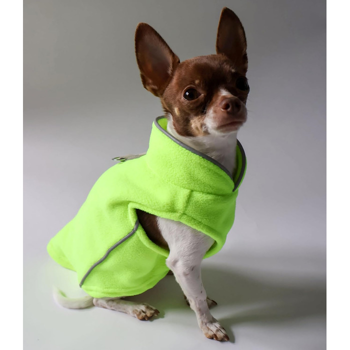 Тепла жилетка для собак та котів Jacko & Co з кільцем для повідка – м'яка, легка, дихаюча (XS, ліно-зелений)