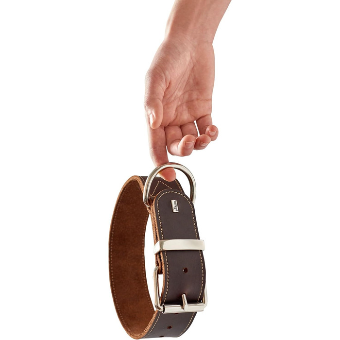 Нашийник для собак Hunter Aalborg Special, шкіряний, міцний, комфортний, розмір M, темно-коричневий, 80 см