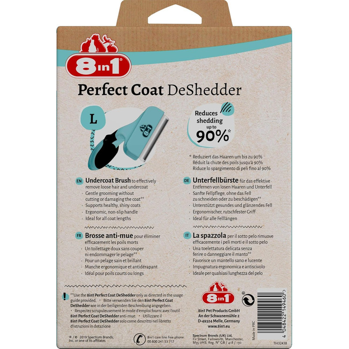 Щітка для вичісування підшерстка DeShedder L для великих собак (коротко- та довгошерстих)