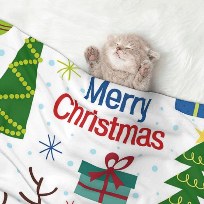 М'яка підстилка для собак та котів ZORIN, 70x50 см, зелена з новорічним дизайном