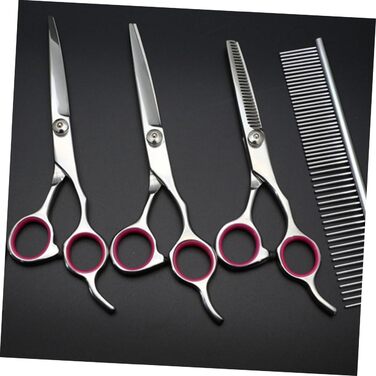 Набір для грумінгу домашніх тварин: ножиці для собак та котів (вигнуті, прямі, зубчасті) та гребінець для догляду за шерстю