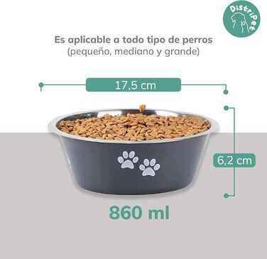 Миски для собак та котів, нержавіюча сталь, антиковзаючі, з силіконовою основою, 2 шт по 860 мл