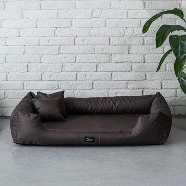 Ортопедичне ліжко для собак Puffi Orto, велике, середнє, маленьке - подушка для собак, килимок для собак з поліестеру - водонепроникне, зносостійке, знеболююче (4XL+|180x130см, Коричневий)