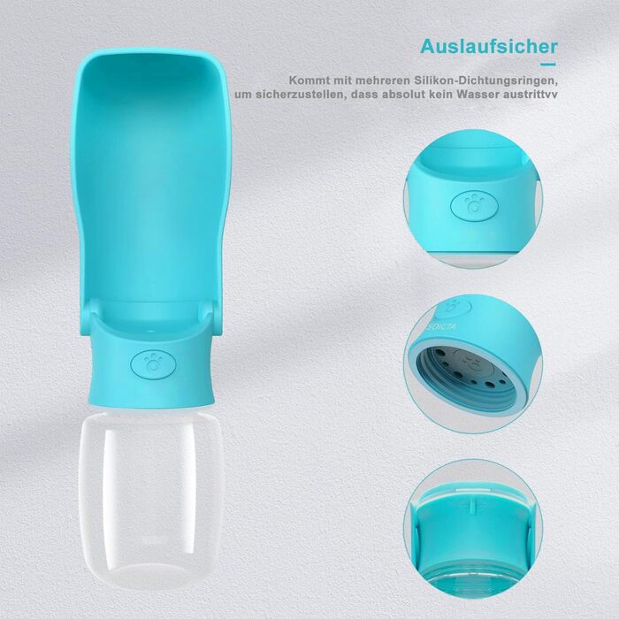 Водяна пляшка для собак на прогулянку 570мл або 350мл. Пляшка-поїльник для цуценят, малих, середніх та великих собак. Колір: блакитний