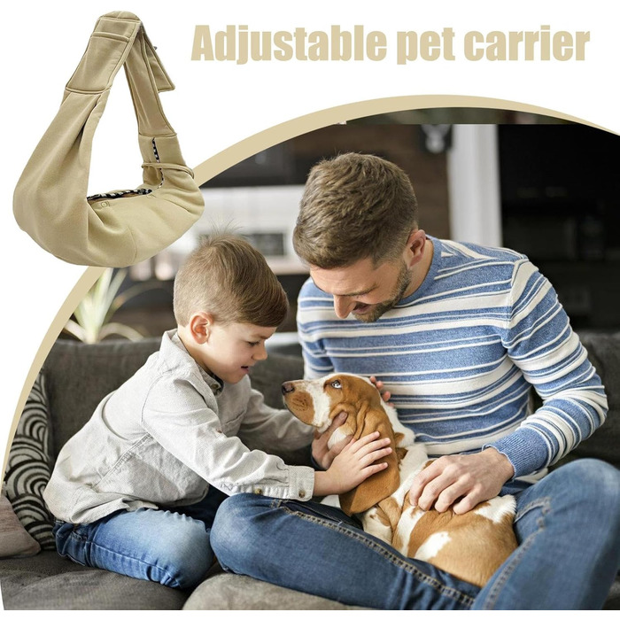 Сумка-переноска для собак та інших тварин, дихаюча | Регульовані ремені, легкий аксесуар для подорожей, прогулянок та до ветеринара (Хакі)