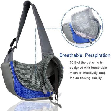 Сумка-переноска для собак та котів, блакитна, до 4 кг, дихаюча сітка