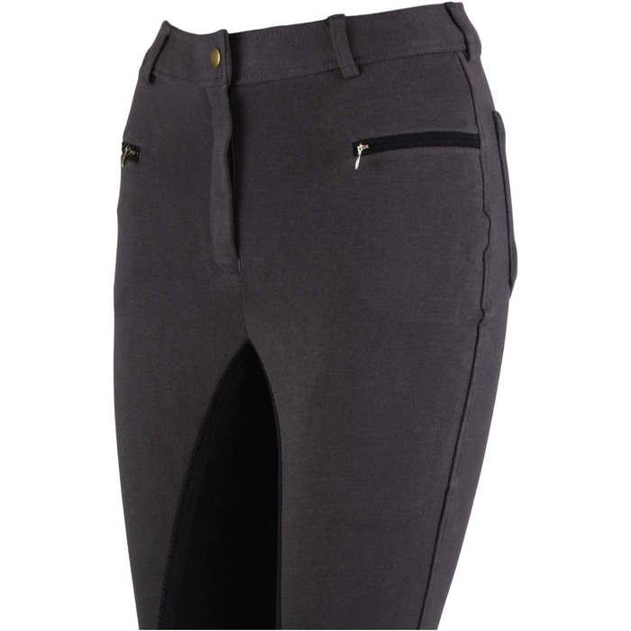 Жіночі штани для їзди верхи RL24 Vollbesatz Flex BASICLINE (36, темно-сірий/чорний)