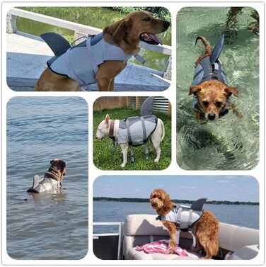 Спасальний жилет для собак Izefia: для цуценят, маленьких та великих собак, з ручками, сірий