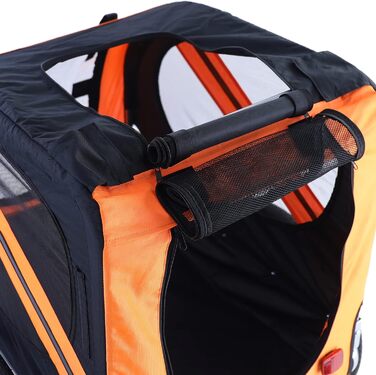 Причіп для велосипеда для собак, складний, до 40 кг, помаранчево-чорний