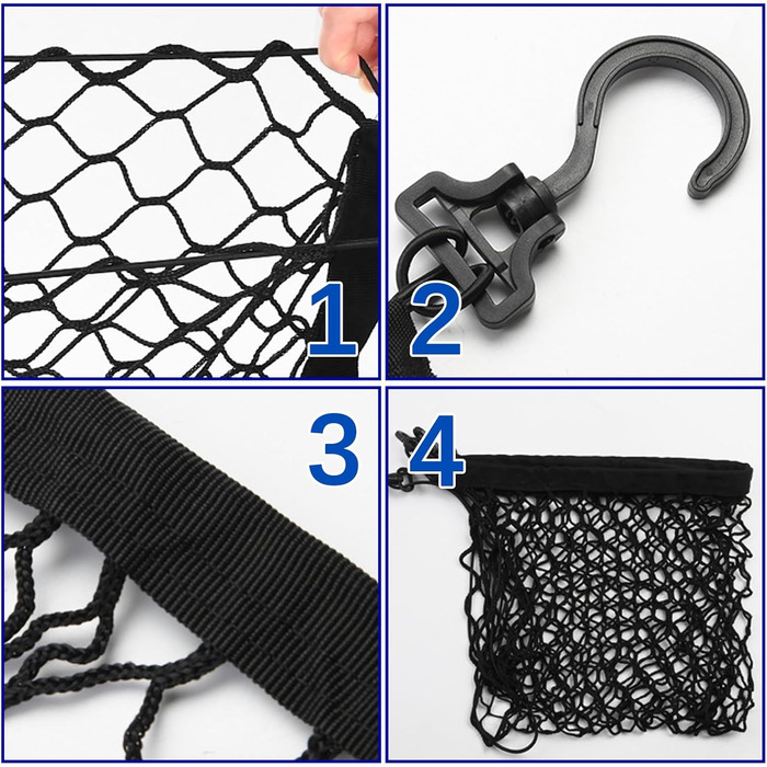 Сітка захисту для автомобіля, 120x90 см: бар'єр для собак, захист заднього сидіння, двошарова