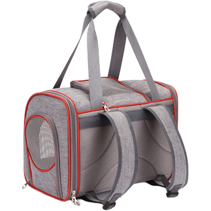 Транспортна сумка для кота Moxeupon | Переноска для кошенят | Сумка-переноска для тварин з м'якими стінками, схвалена авіаперевізниками (червона)