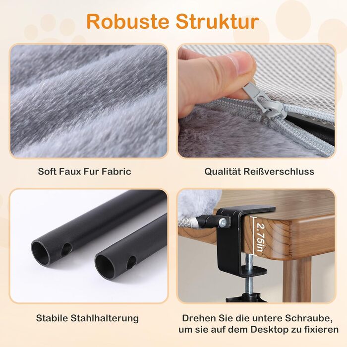 Підвісне ліжко для котів Trhillsbrad, 90° складна конструкція, 59x38 см, до 11 кг