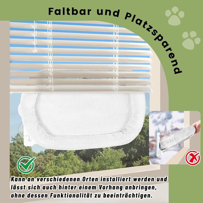 Лежанка для котів Casgee на вікно 60x30 см, гамак для котів з міцними присосками, лежанка для котів на вікно, складане котяче ліжко на вікно, лежанка для котів на підвіконня до 20 кг, гамак для котів на вікно, бежевий котячий лежак XL бежевий