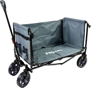 FROSAL Візок для собак Бруно сірий складний | Транспортний візок для собак з легким доступом