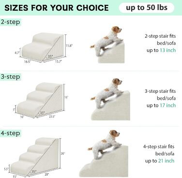 Сходинки для собак: 4 сходинки, для високих ліжок та диванів, з антиковзким покриттям, знімний чохол, фіолетовий (2-ступеневі, фліс, бежевий)