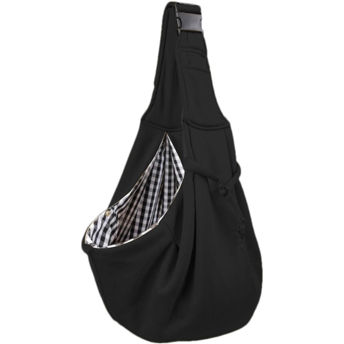 Сумка-переноска для собак та котів, чорна, з регульованим ременем, для прогулянок та подорожей