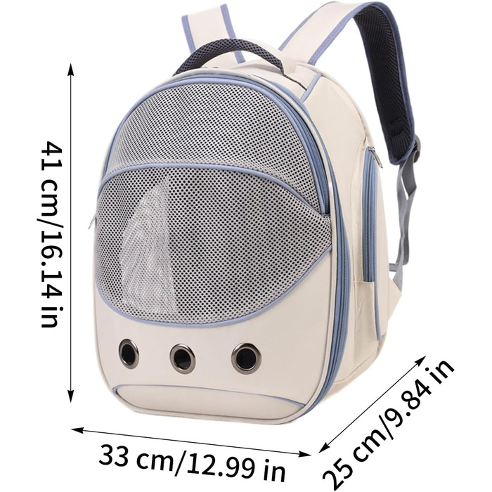 Транспортна сумка для собак | Сумка-переноска з регульованими ремінцями, для цуценят - для подорожей, піших прогулянок, авто, відпочинку на природі, громадського транспорту, подорожей та кроликів (блакитна)