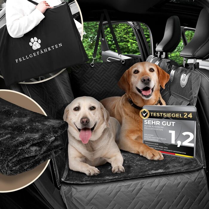 Захисна ковдра для собак у машину - Fellgefährten | Якісна ковдра на заднє сидіння авто для собак | Захист заднього сидіння від бруду та шерсті