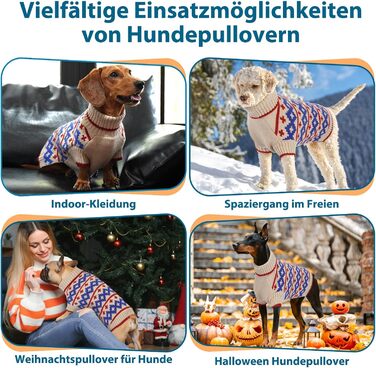 Теплий в'язаний зимовий пуловер для собак великих порід Katzinst | Зимовий пуловер для собак, Лабрадор, Доберман (Абрикосовий, 3XL)