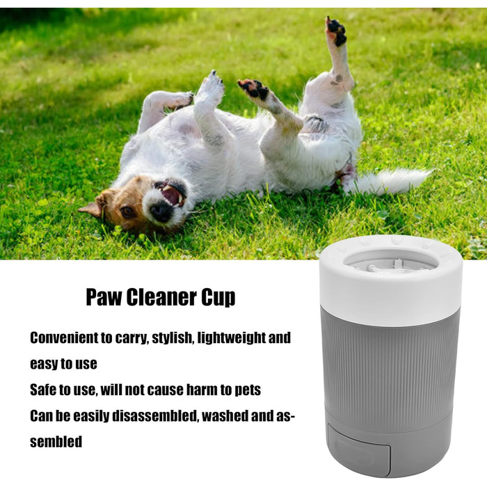 Портативний очищувач лап для собак ANKROYU - мийка для лап, миска для собак, інструмент для чищення лап, сірий