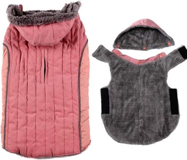 Теплий флісовий худі для собак середнього розміру, рожевий, розмір L (1 шт.)