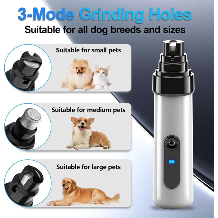 Електричний точило для собачих кігтів Silent Groom Pro - 3 насадки