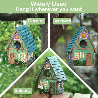 Будиночок для птахів Attivolife: кольоровий, з штучного каміння, з ланцюгом, для саду та двору