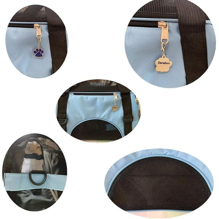 Переноска для кота/собаки, м'яка, портативна, складана, блакитна. Відповідає вимогам авіакомпаній.