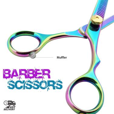 Професійний набір перукарських ножиць – 14 см, ножиці для стрижки волосся, ножиці для проріджування, ножиці для текстурування з регульованим болтом, багатокольорові, гострі перукарські ножиці