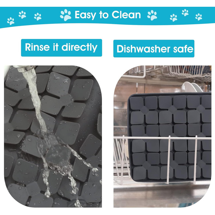 Килимок для собак VOOWO, силіконовий килимок-нюхалка для собак, миска-лежанка Slow Feeder з присосками для малих, середніх та великих собак (Сірий, маленький)