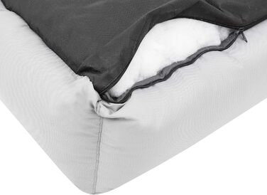 М'яке ліжко-софа для собак XL, 82x60 см, чорний колір, з екологічної льону (графіт з сірими боковинами)