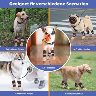 Шкарпетки для собак антиковзаючі, для дому, захист лап, XL, хакі