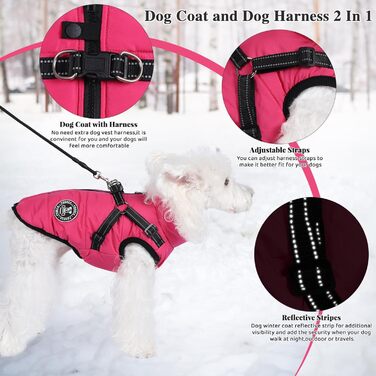 Зимня куртка для собак - водонепроникний теплий халат для маленьких, середніх та великих собак (зелений, 5XL, рожевий)