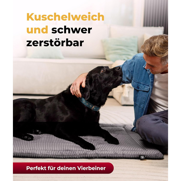 Килимок для собак HS-Hundebett® з флісовою підкладкою, XS – Практичний, миючий, перекидний – М'який, затишний – Зелений, виготовлено в Німеччині (Антрацит, 95x135 см)